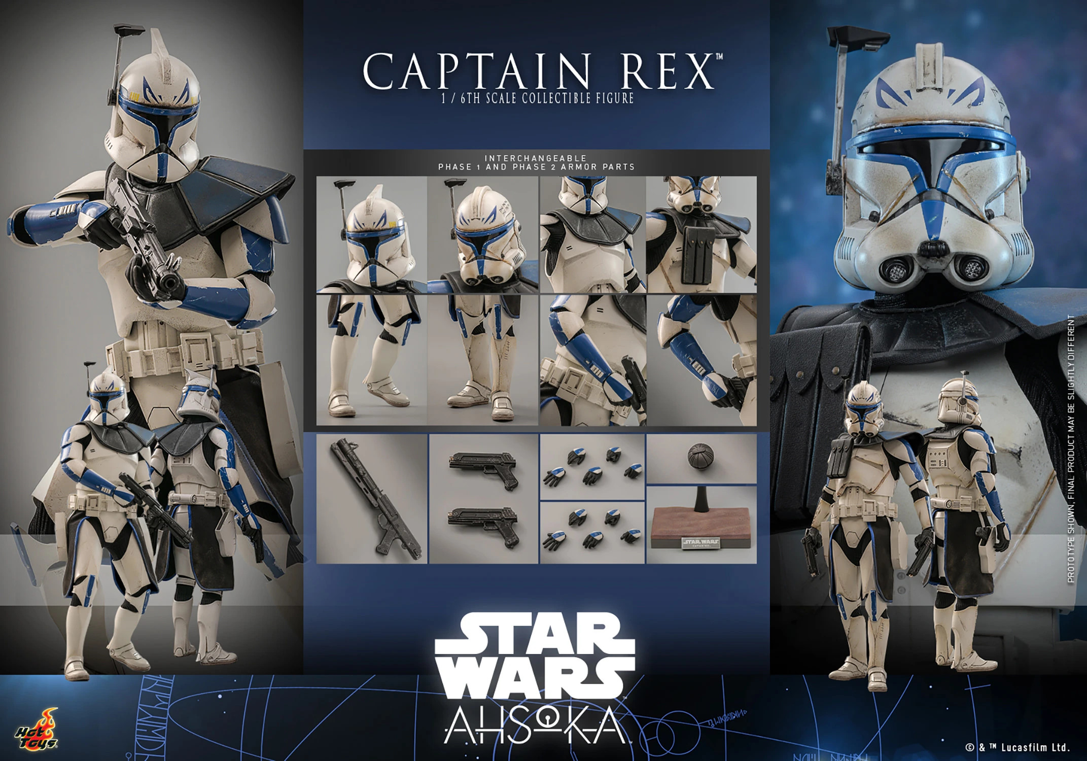 Hot Toys TMS 119 Star Wars Ahsoka Captain Rex 1:6 Scale Figure