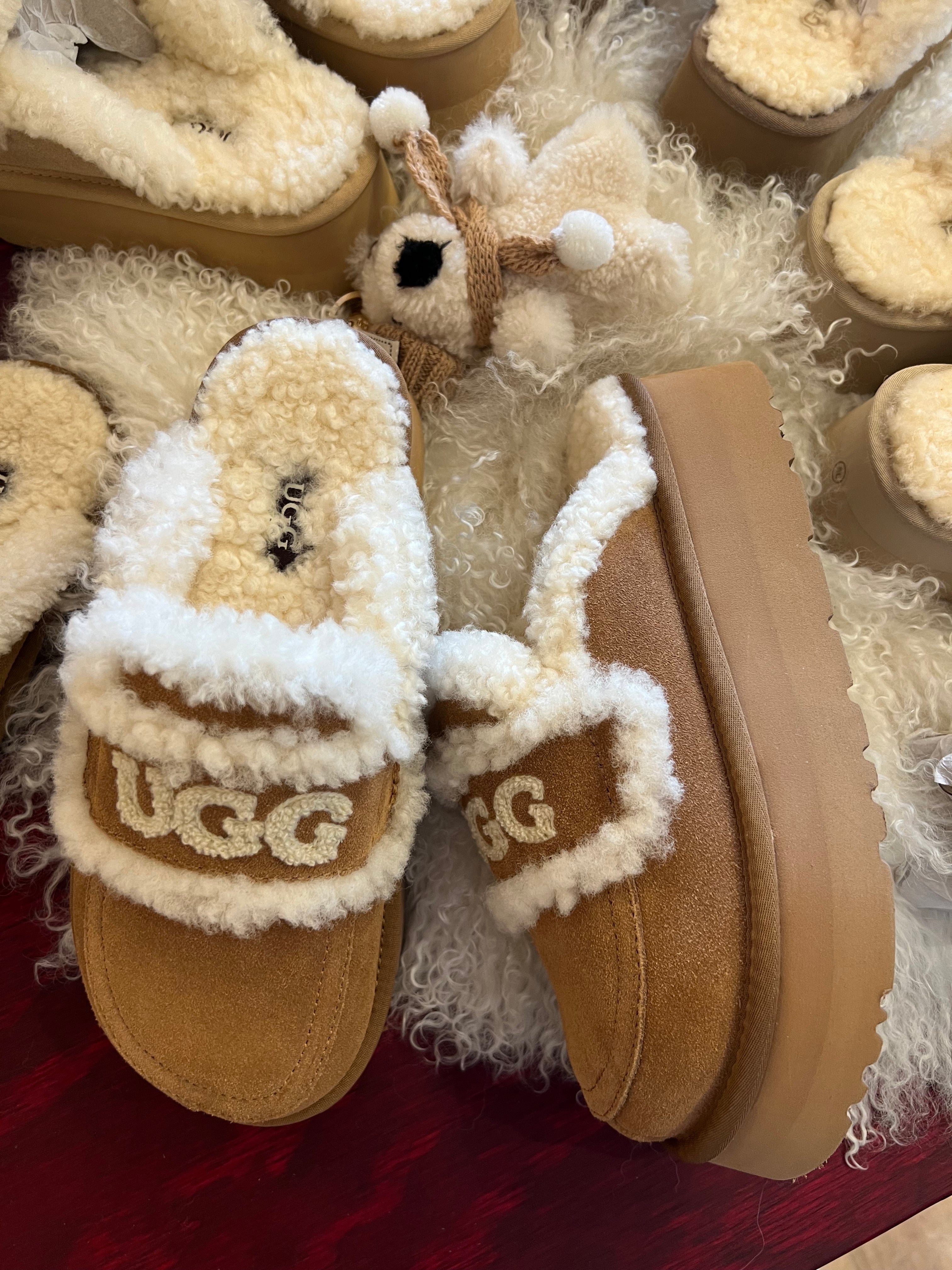 Ozwear Ugg Violet Shearling Platform Slipper ob938p – The UGG Center