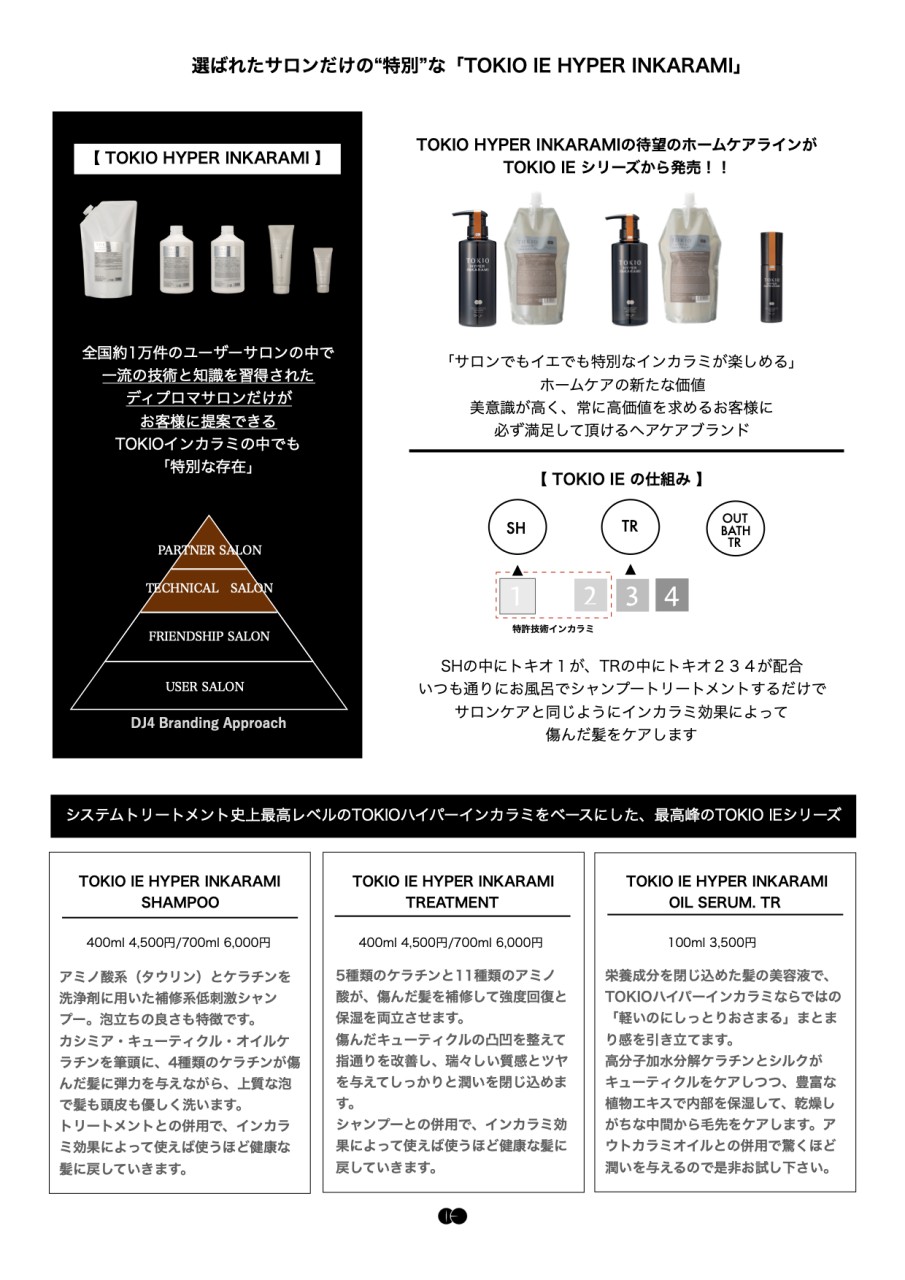 髪質改善】TOKIO ハイパーインカラミトリートメントの待望のホームケア