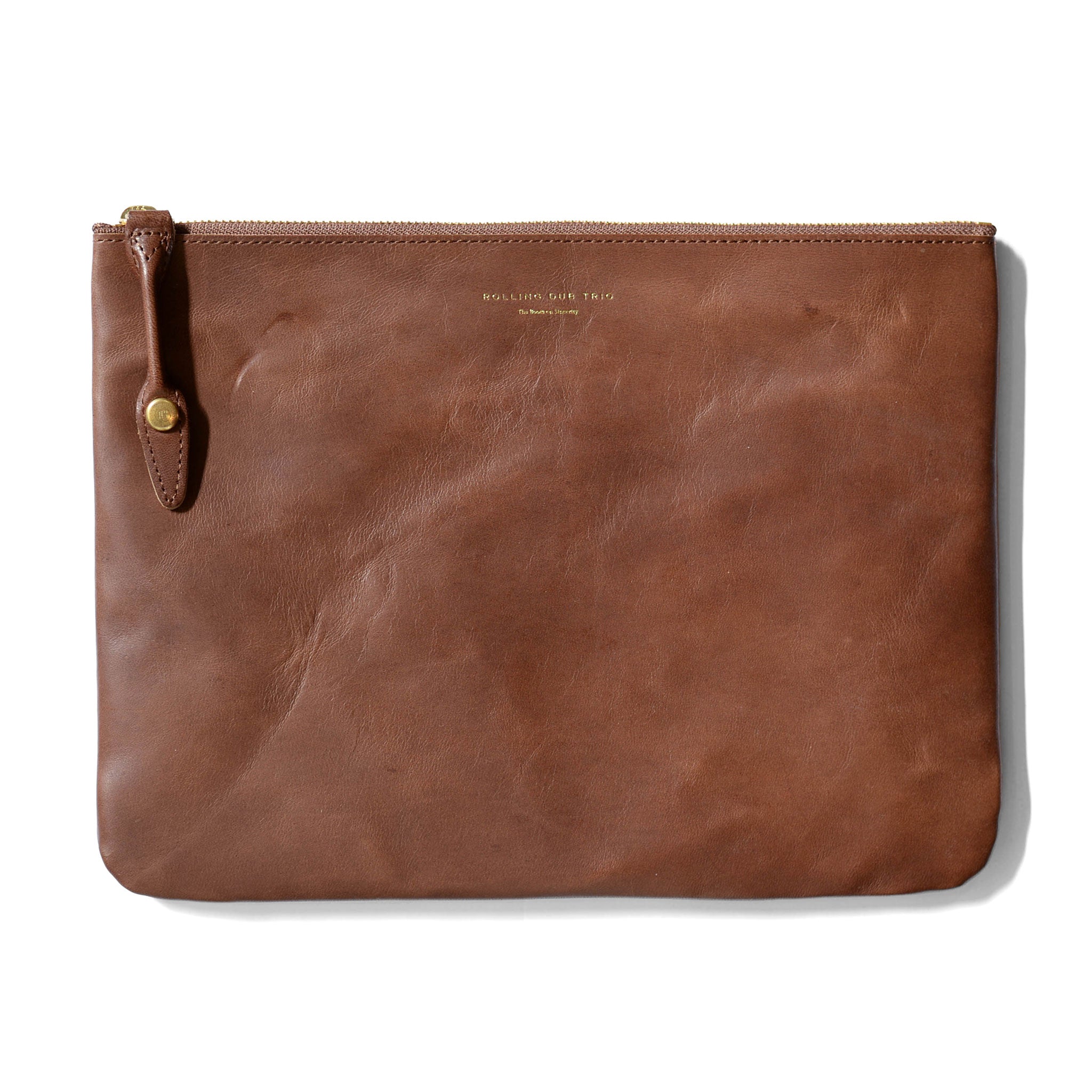 RDT-PC01-L | SQUARE ZIP & SNAP POUCH –LEATHER- ローリングダブ