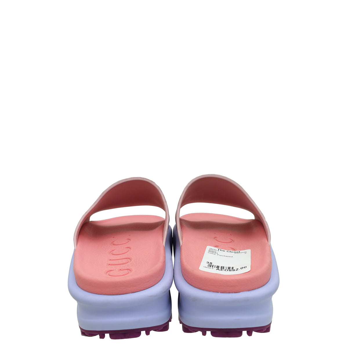 Gucci Bicolor Interlocking G Slide Sandals 38 – THE CLOSET