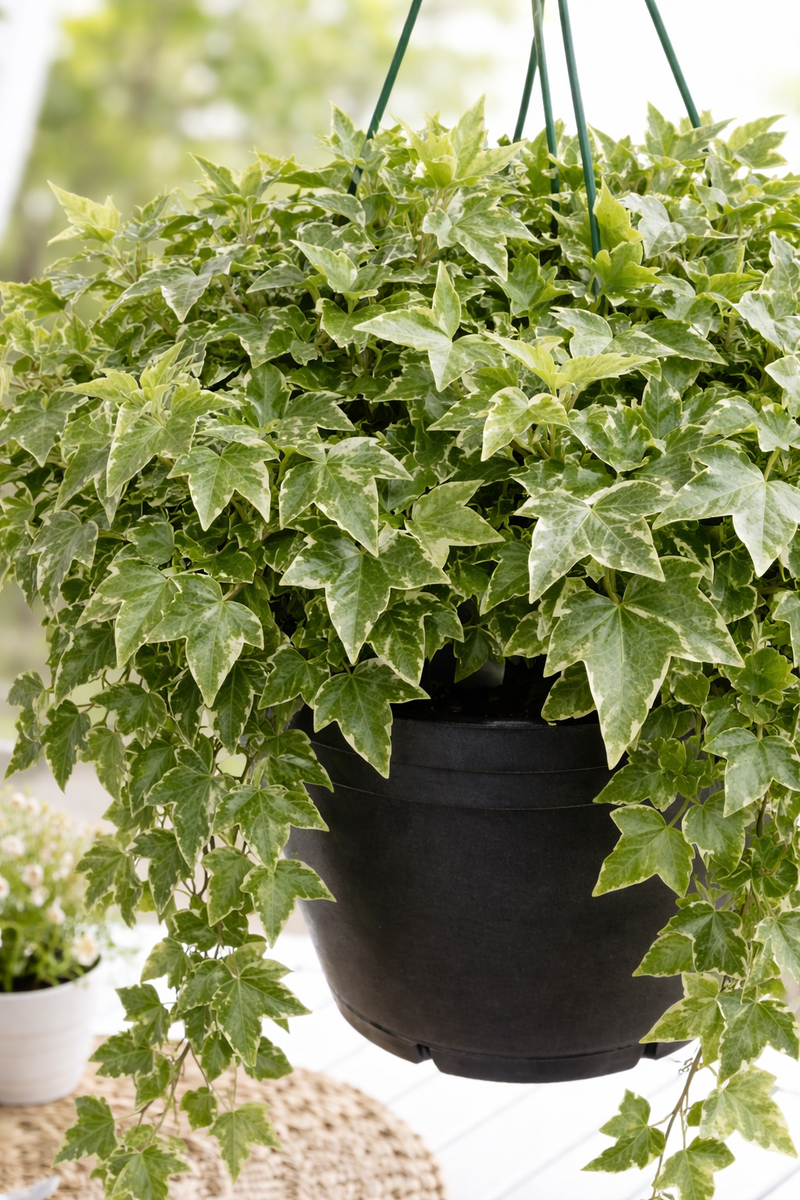 Variegated English Ivy Plant in Hanging Basket – Lush, Air