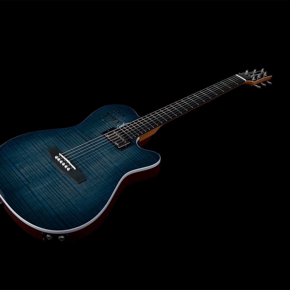 Godin A6 ULTRA in Denim Blue Flame 047963 - The Guitar World