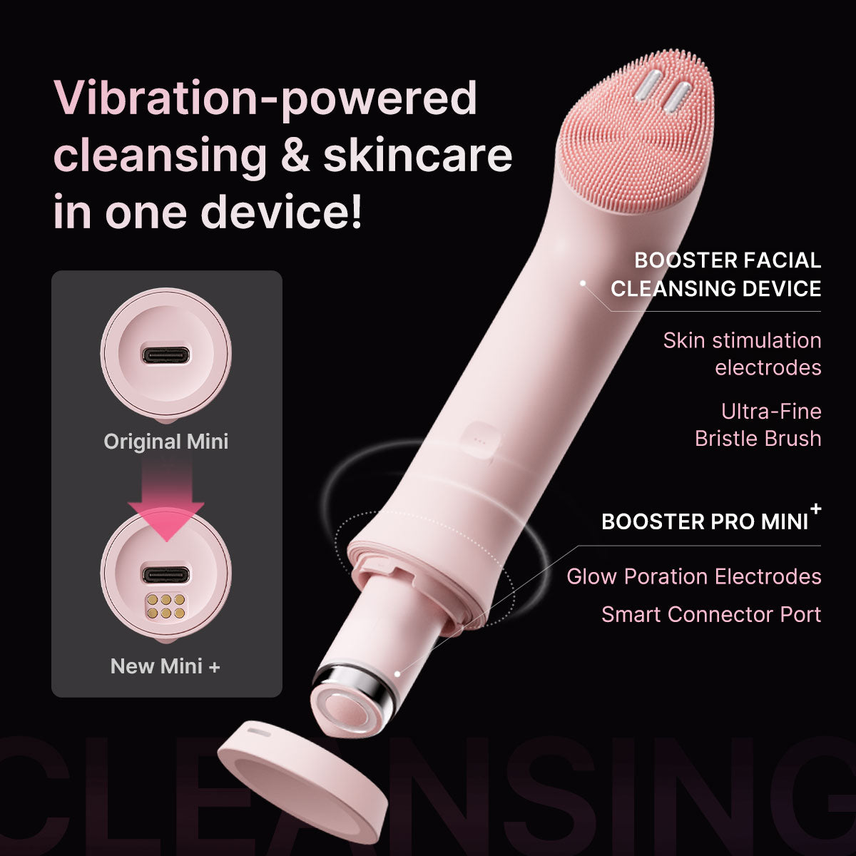 AGE-R Booster Facial Cleansing Device (Mini Plus + Cleansing Head