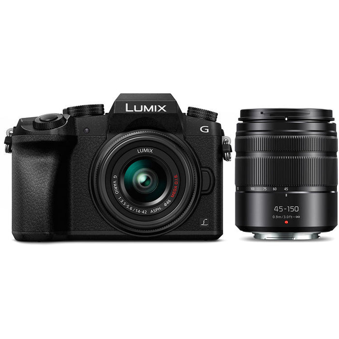 Panasonic Lumix G7 Mirrorless Camera with 14-42mm and 45-150mm Lenses