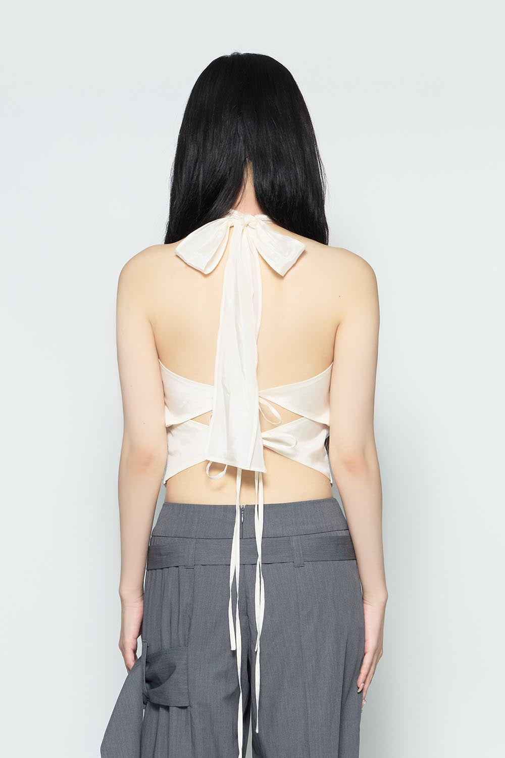 THEREDTHREAD / ザレッドスレッド】S draped sheer halter tops