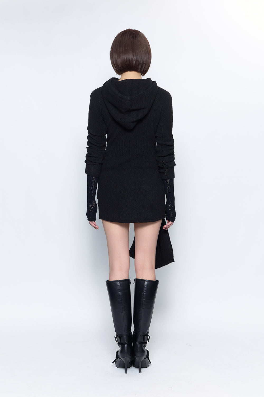 THEREDTHREAD / ザレッドスレッド】S draped knit dress mini
