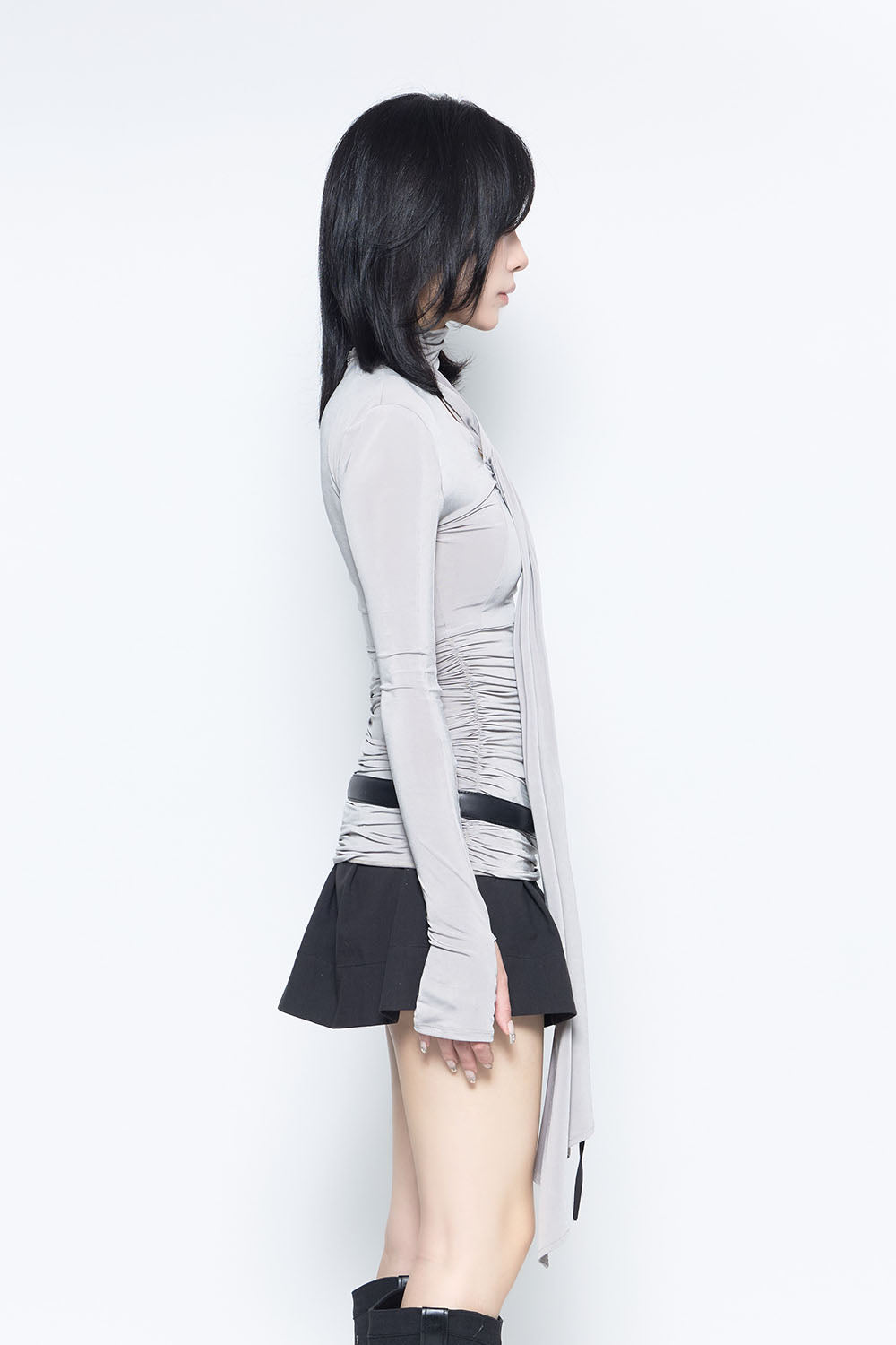 THEREDTHREAD / ザレッドスレッド】S asymmetric drape tops