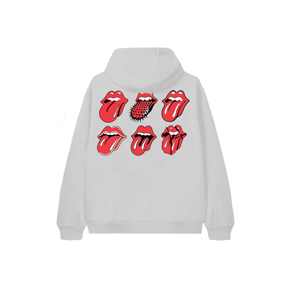 Rolling Stones Licks Ash Grey Zip Hoodie - The Rolling Stones