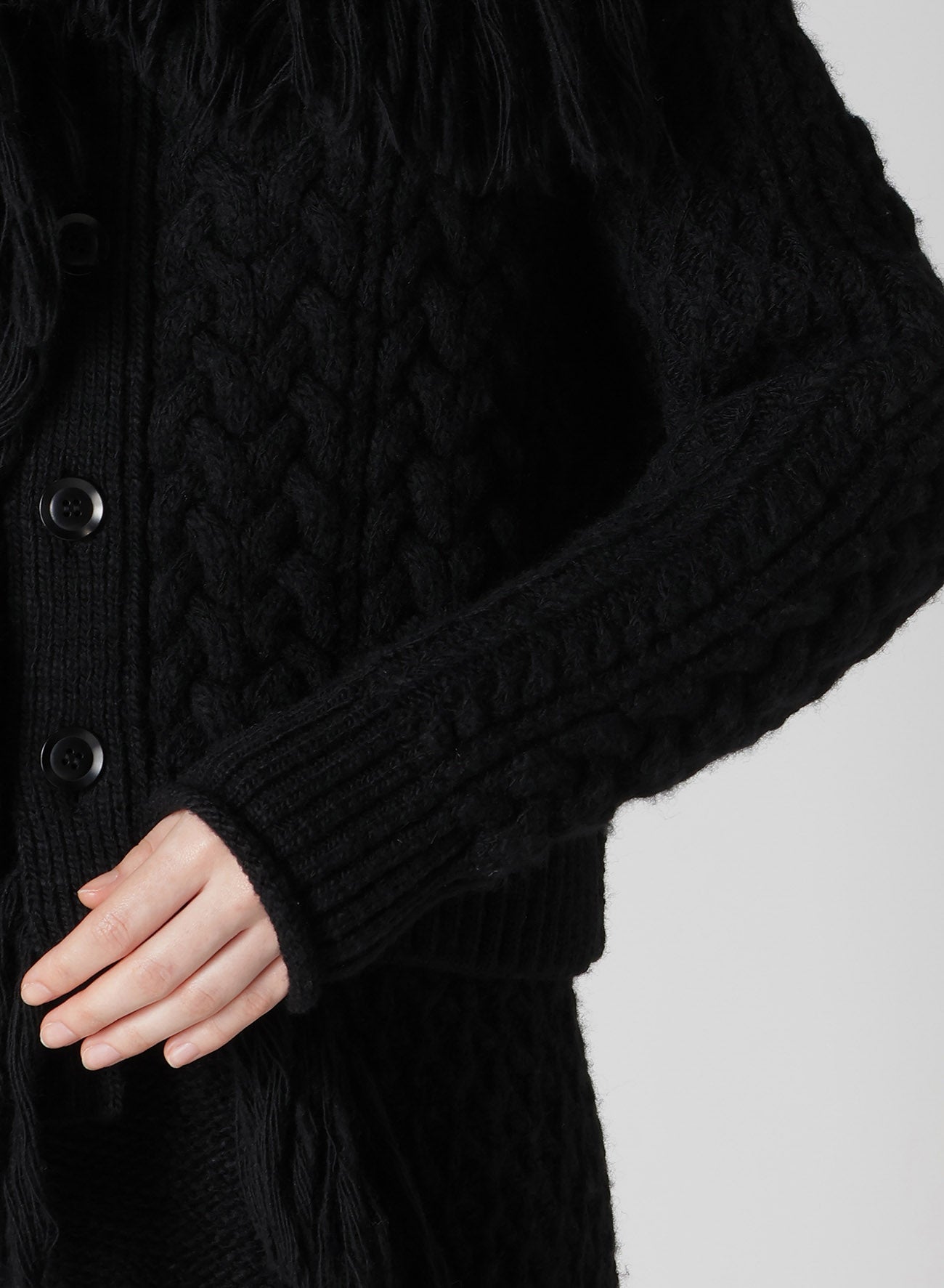 CABLE/FRINGE CARDIGAN – THE SHOP YOHJI YAMAMOTO