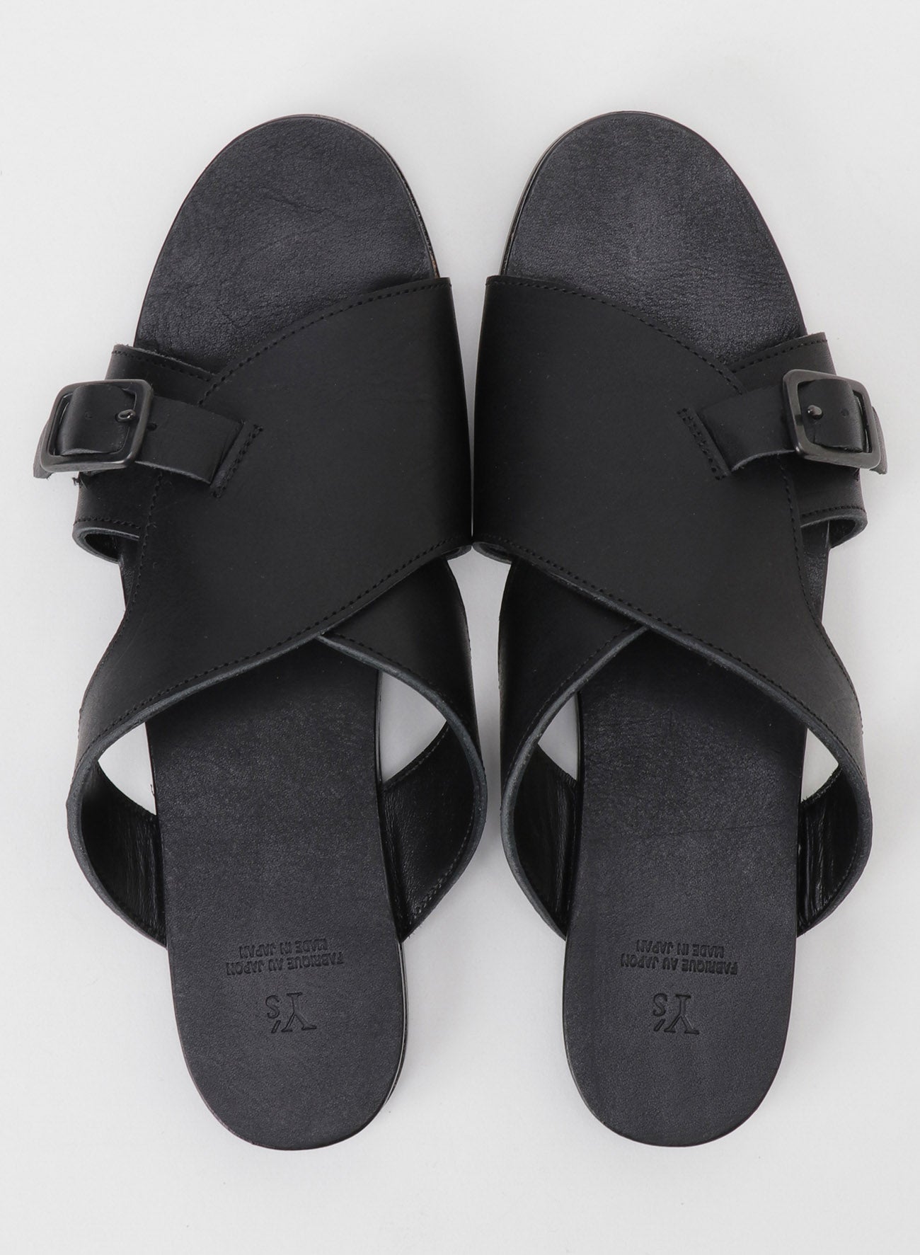 SEMI GLOSS TANNED LEATHER FLAT SANDALS – THE SHOP YOHJI YAMAMOTO