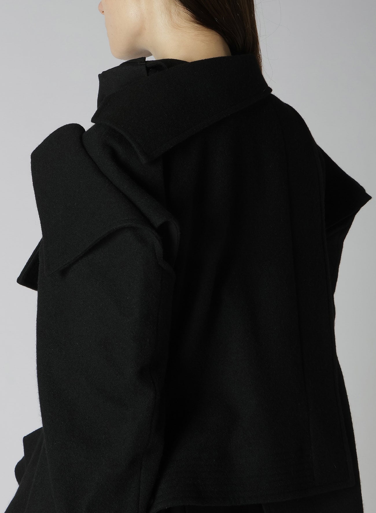 1/16 FLANNEL 3D SLV ASYMMETRY COAT(XS Black): Vintage｜Special