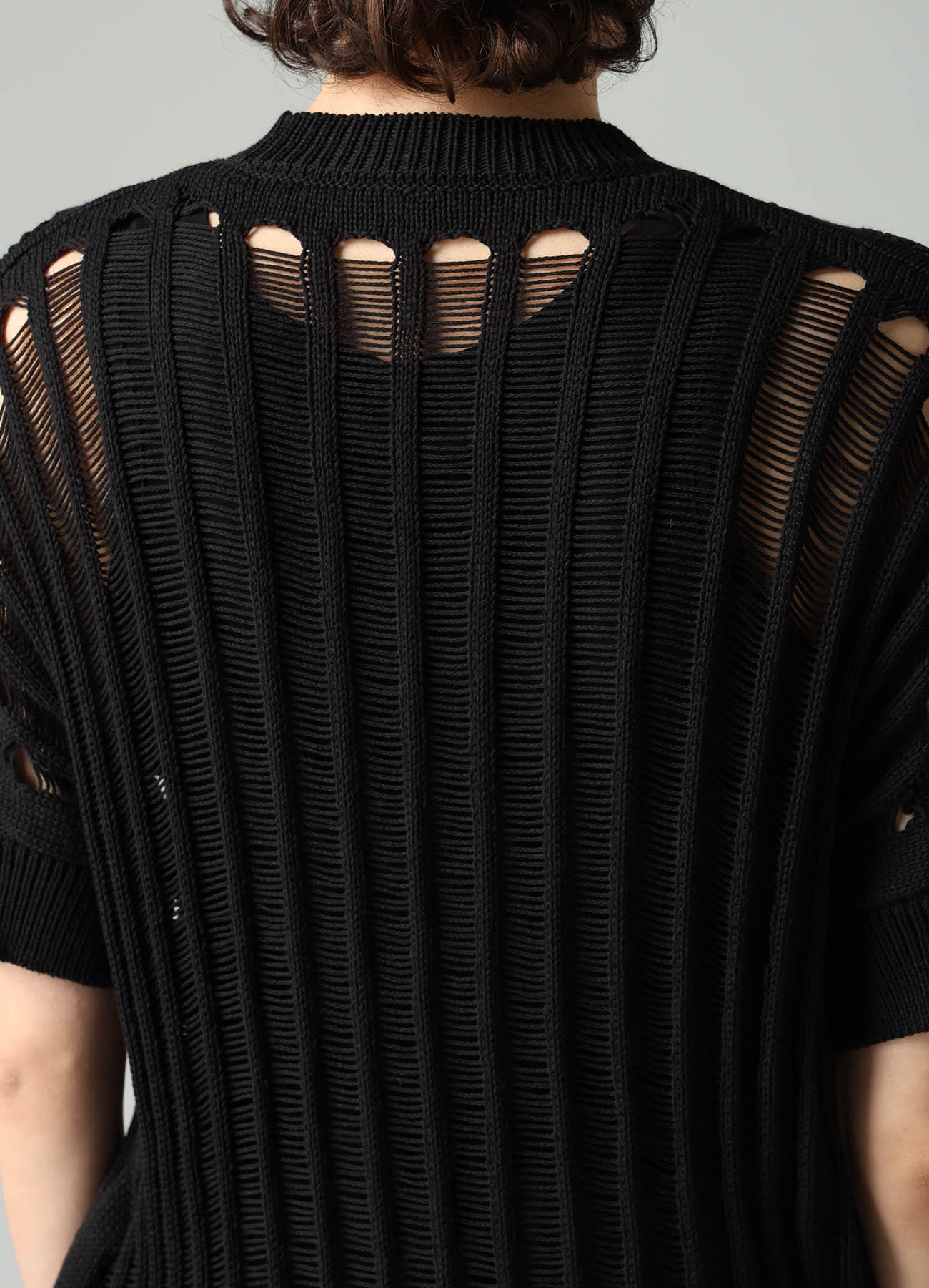 OFFSET PATTERN SHORT SLV PULLOVER(S Black): Yohji Yamamoto｜THE