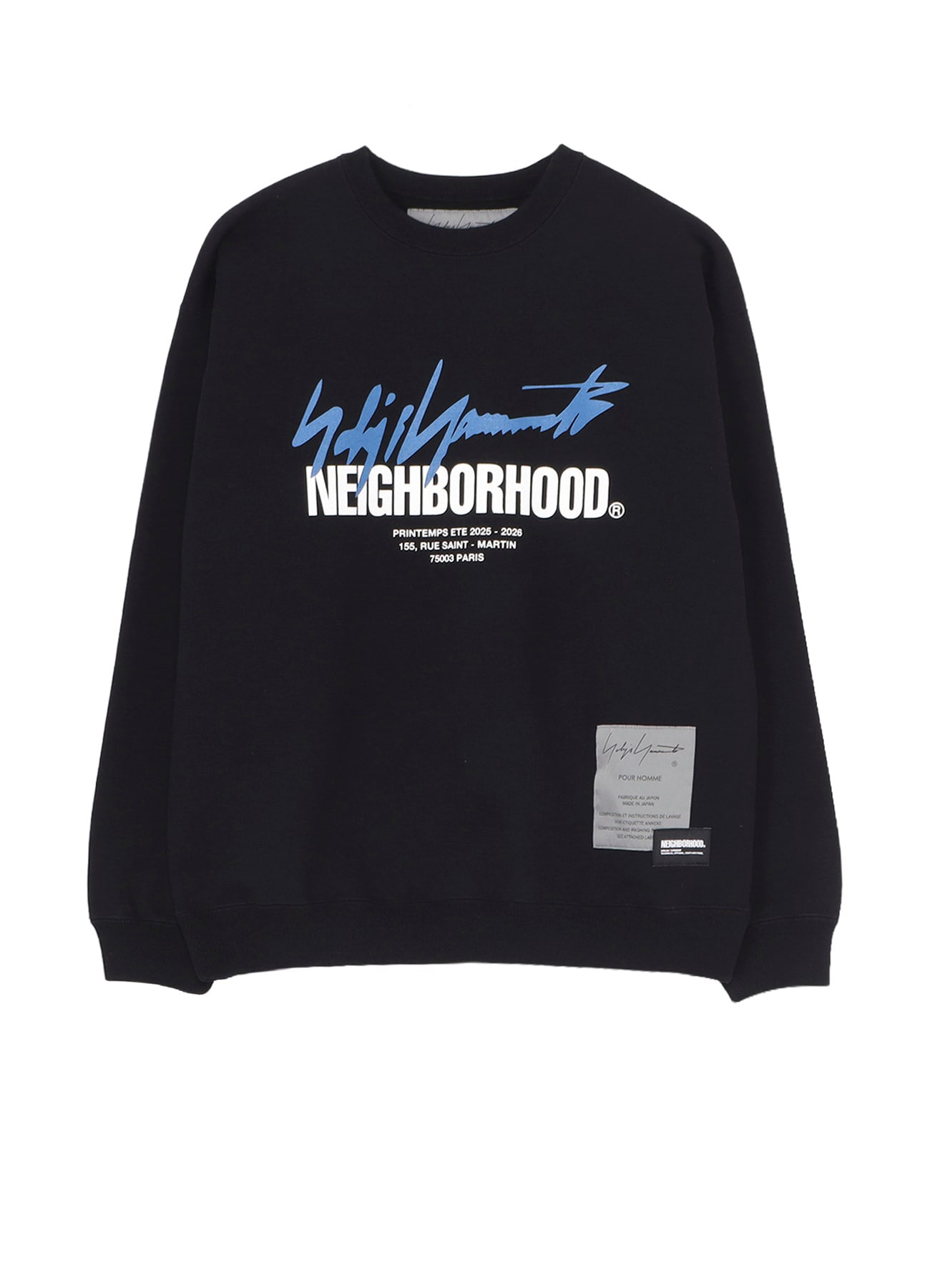 YOHJI YAMAMOTO × NH SWEAT SHIRT LS(S Black): Yohji Yamamoto POUR