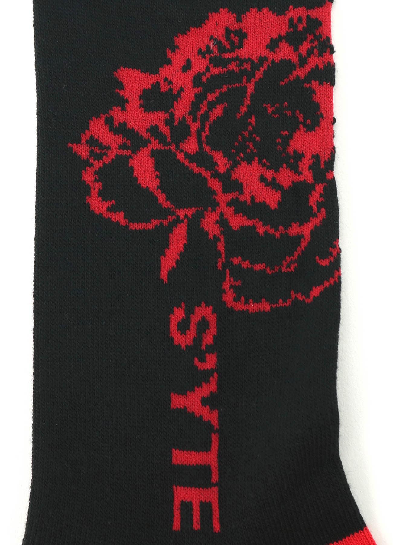 COTTON PLAIN STITCH FLORAL SOCKS(S Red): S'YTE｜THE SHOP YOHJI