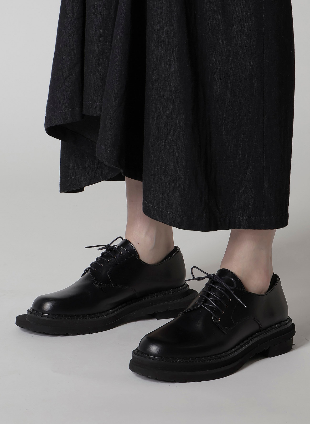 TWISTED LEATHER DERBY SHOES(23 Black): Soldes｜THE SHOP YOHJI YAMAMOTO