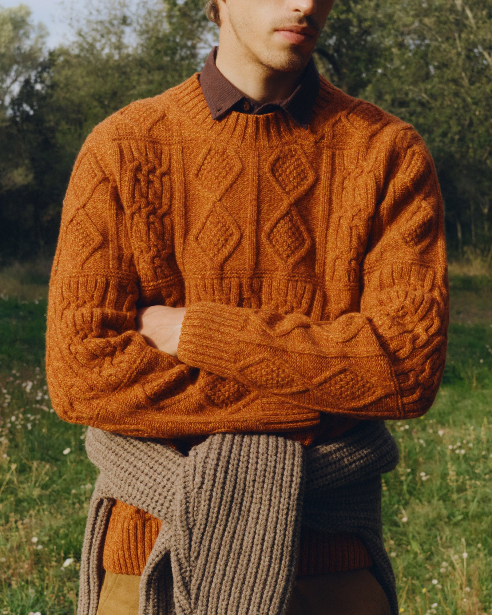 Men's Orange Wool Sweater Rasta Orange | Thinking Mu – Thinking MU