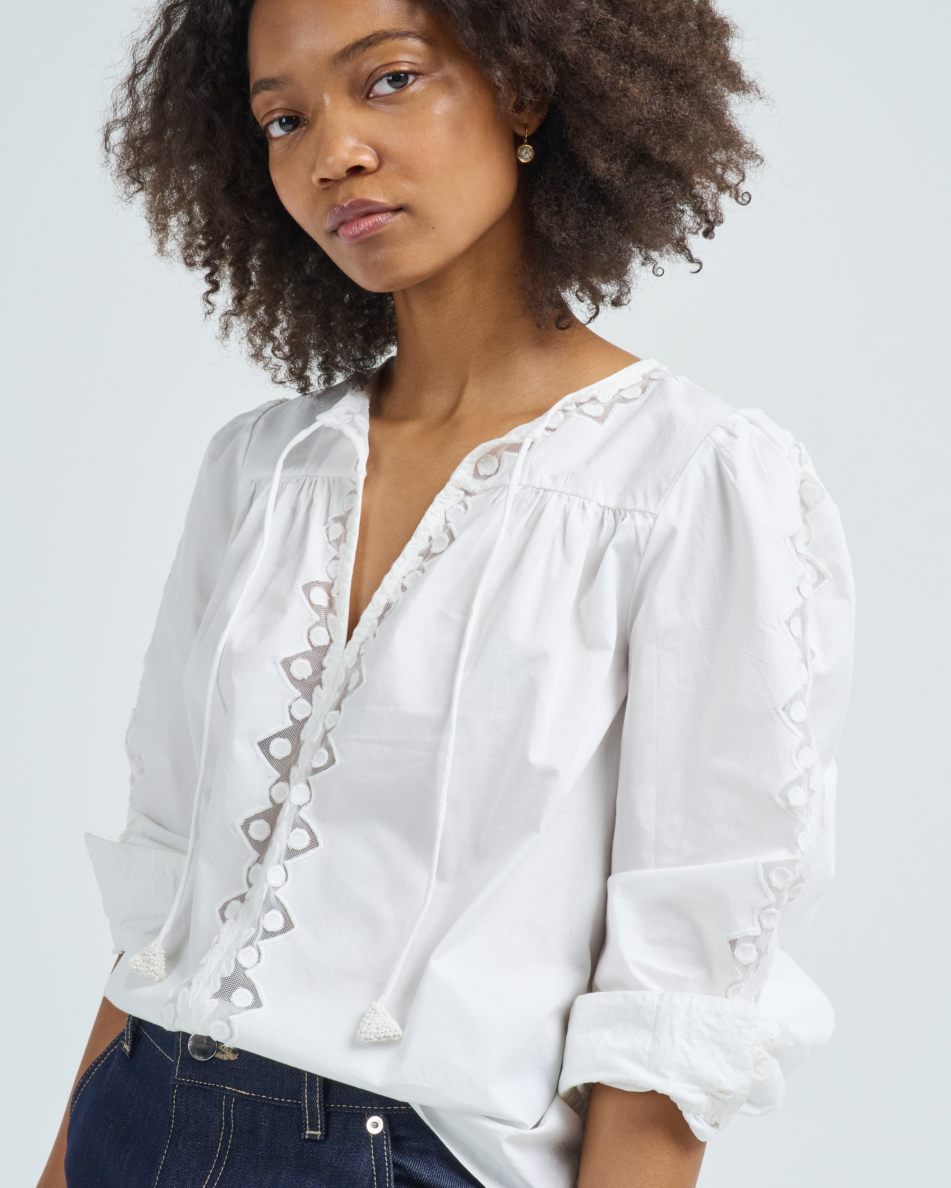 Ulla Johnson Kady Long Sleeve Blouse Pristine