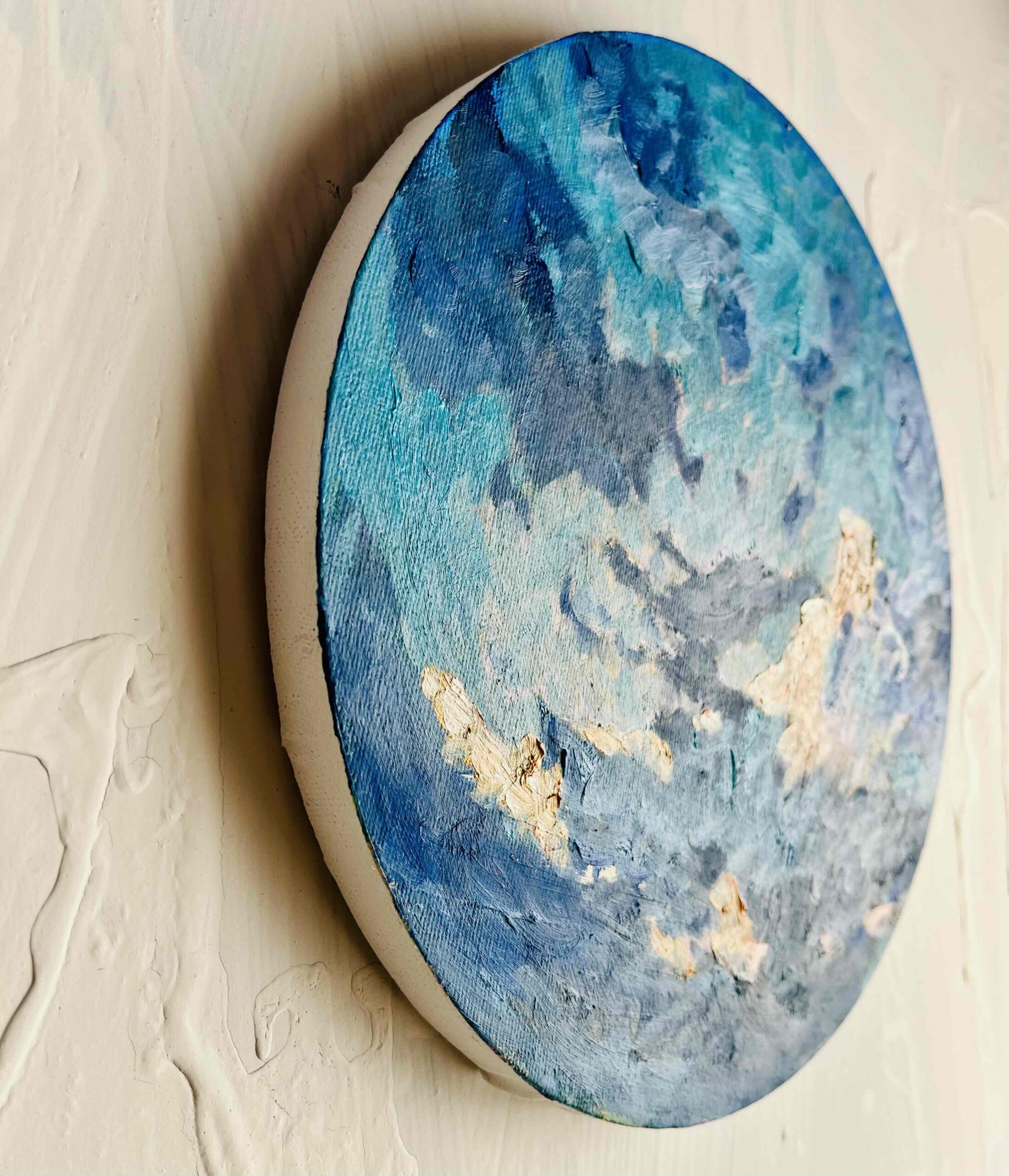 絵画「PAN」油彩・原画・直径25㎝ 丸形・アートパネル | かいがのみせ