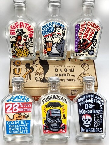 lucky rudy 首振りBALLOON缶 オオカミ男 半魚人 lucky rudy 首振り