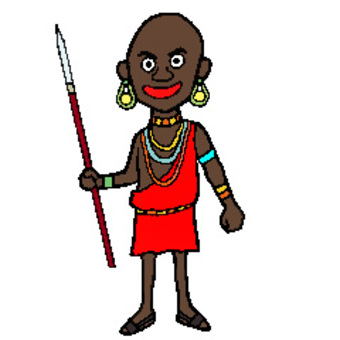 マサイ族イラスト - No: 1534719｜無料イラスト・フリー素材なら