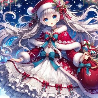 クリスマス サンタの衣装 美少女イラスト - No: 24475133｜無料