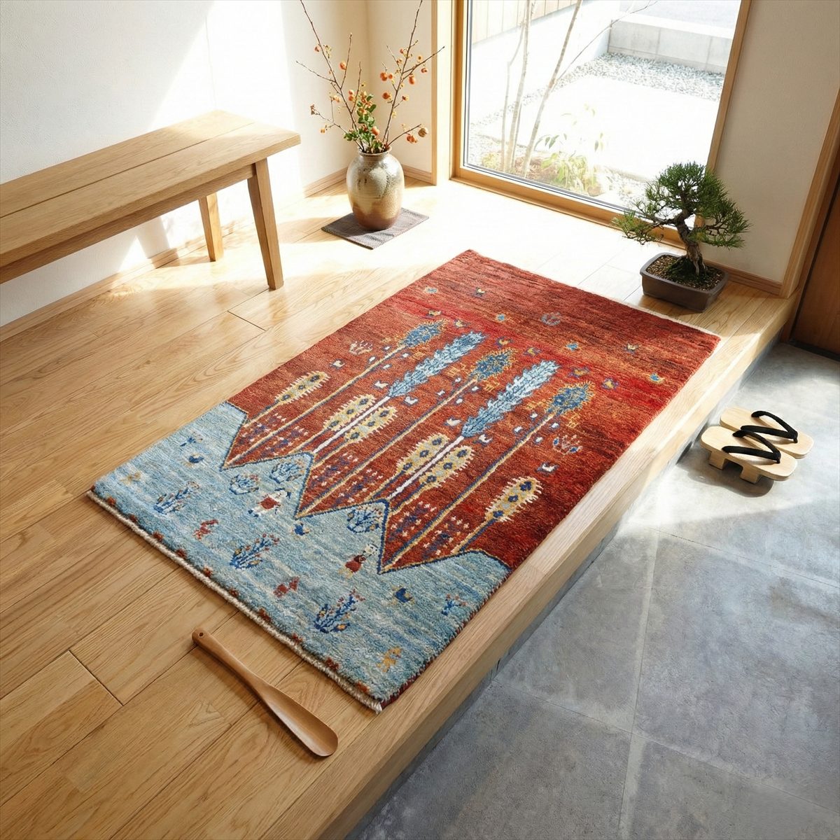 楽天市場】ギャッベ 玄関マット ゾランヴァリの通販