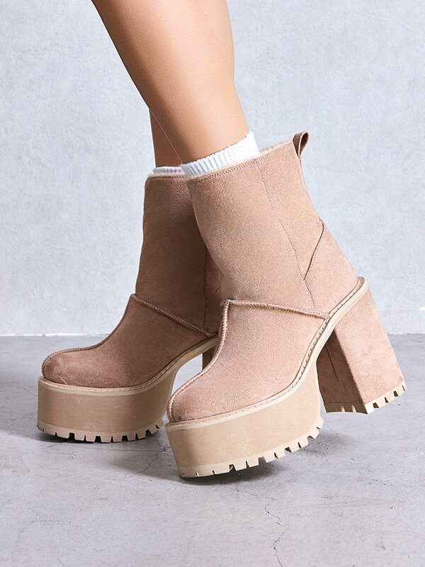 GYDA ジェイダ フェイクムートン platform ショート ブーツ 厚底