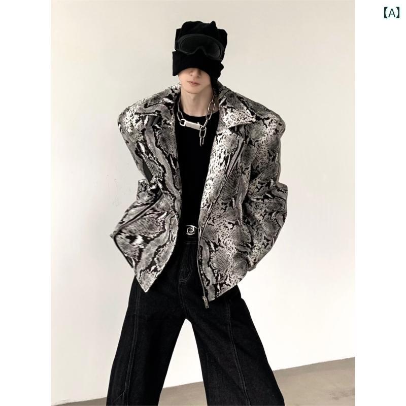 パイソン レザージャケット ヴィンテージ ダブルジップ メンズ 蛇革