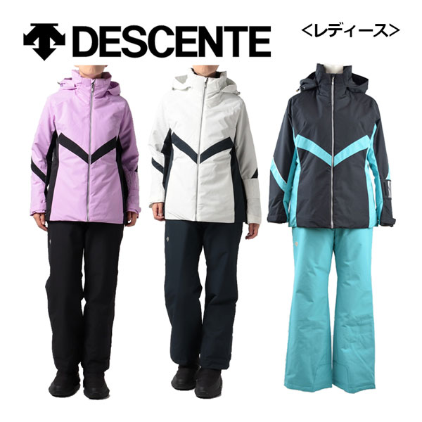 Descente ホワイト花柄スキーウェア（女性用） Descente ホワイト花柄