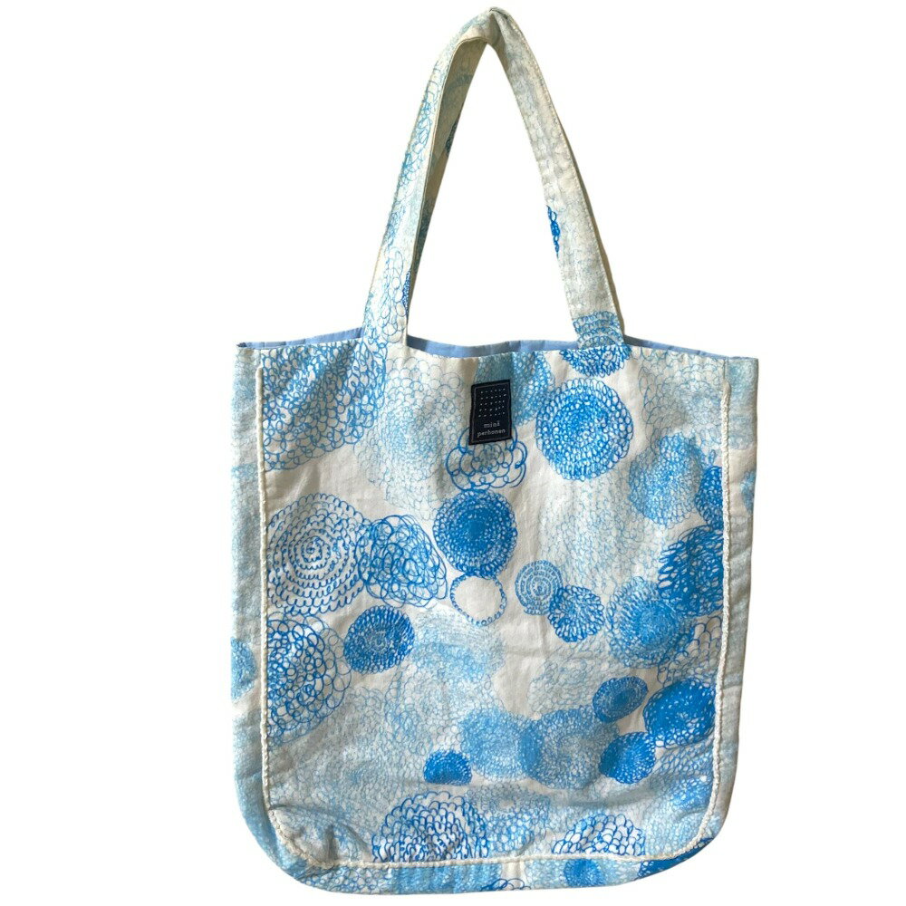 ミナペルホネンswing blueを両面でトートバッグ ハンドメイド ミナ