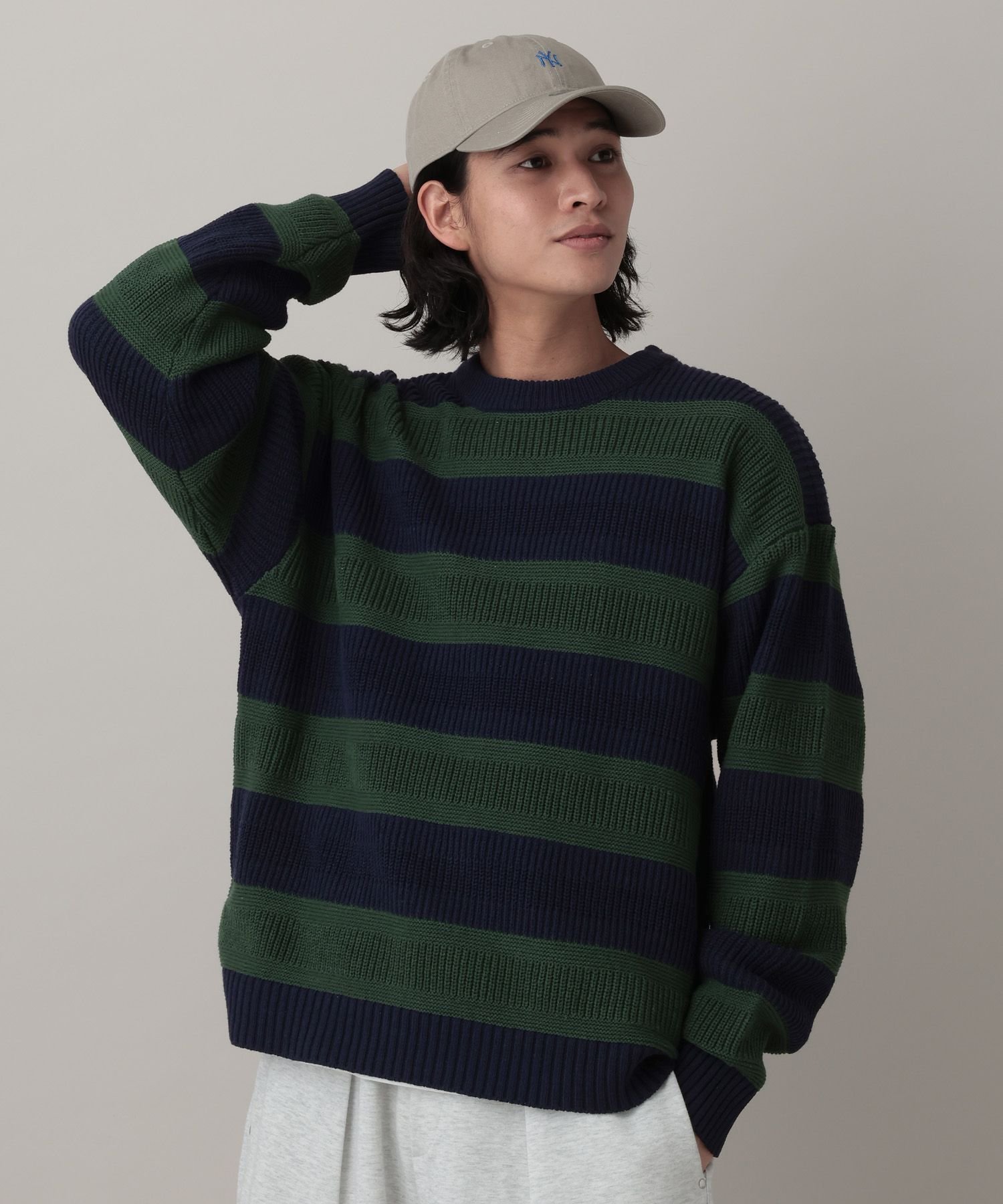 楽天市場】マルチボーダー ニット（素材（生地・毛糸）綿・コットン