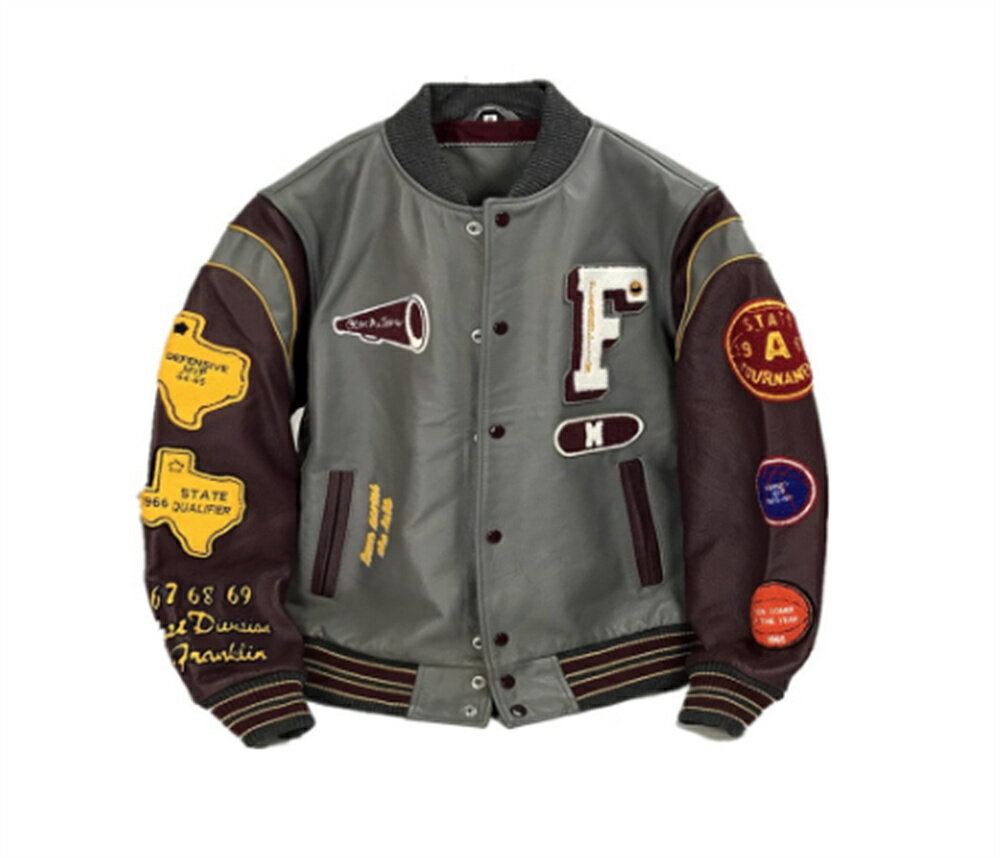 LEYTON HOUSE レザー袖スタジャン ビンテージユニセックス日本製