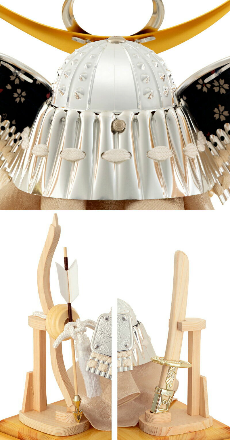 五月人形 コンパクト 兜ケース飾り 兜飾り 4面アクリルケース 弓太刀付