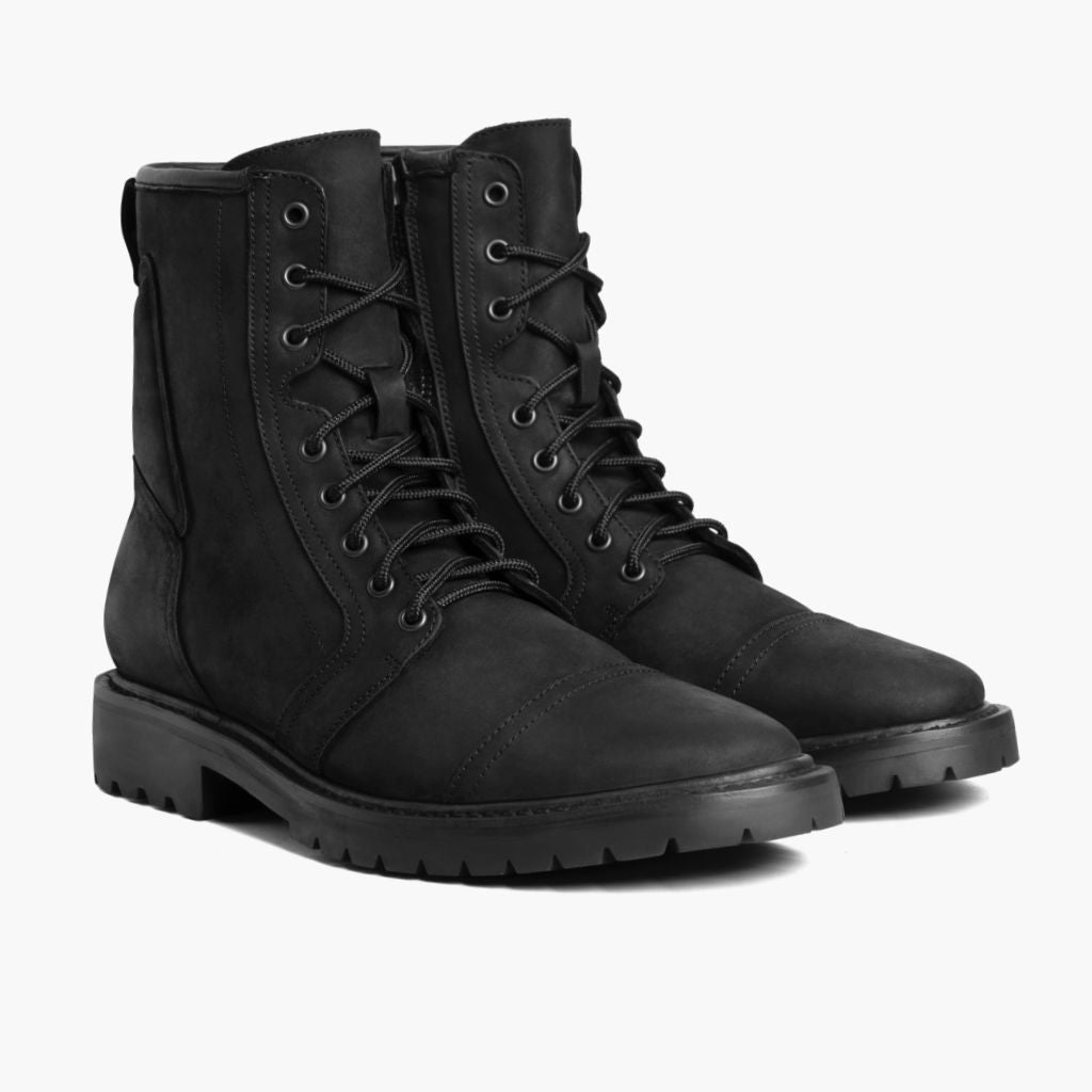 Men's Casa Moto Zip-Up Boot in Black Matte Leather - Thursday Boots