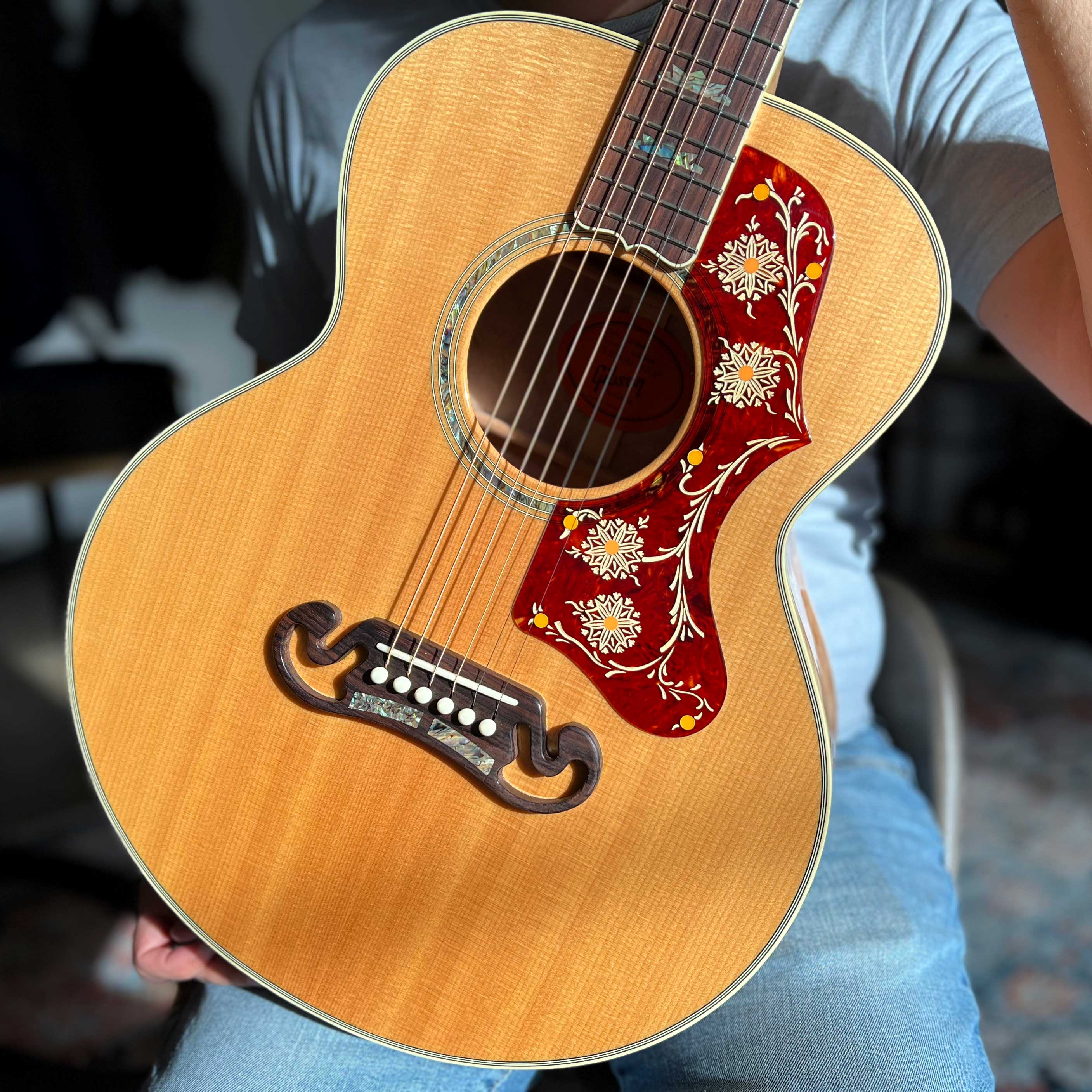 A Gibson Custom Shop J-200M Trophy Quilt Acoustic Guitar With