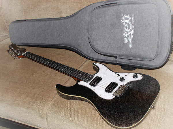 Jet Guitars JS-500 BLS Black Sparkle w/ Deluxe Travel Bag – Tobias