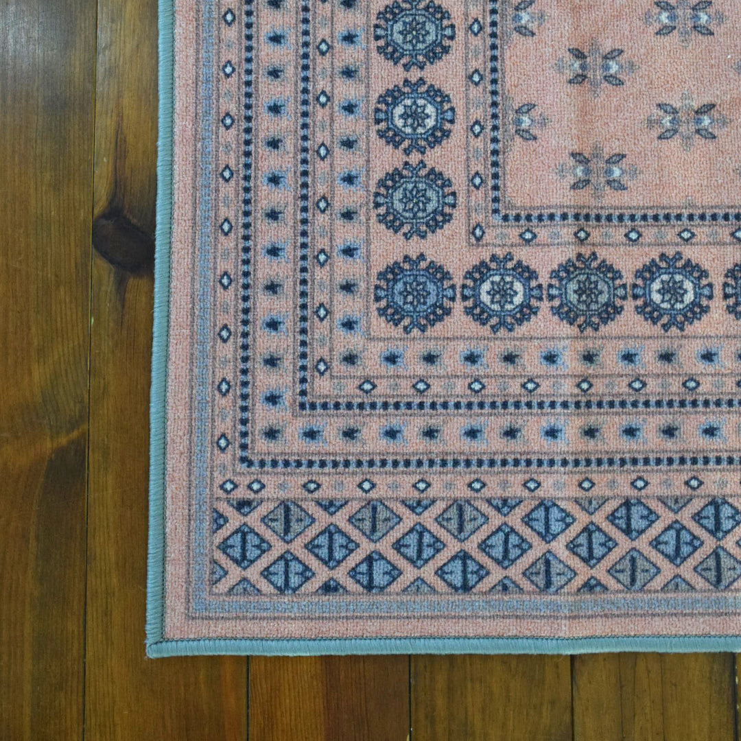 ヴィンテージ風ラグ TOCORU Series ブハラ ループ ピンク– ラグと