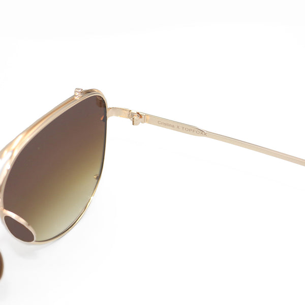 Cristina Tangle Free Aviators - Faded Brown – TopFoxx