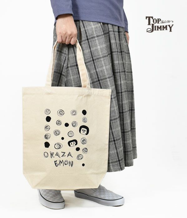 トップジミー (TOP JIMMY) OKAZAEMON TOTE BAG -M- -ぐるぐる水玉