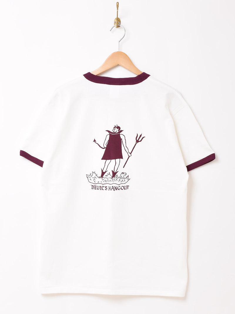 2色展開】 リンガーTシャツ Devil「UNIVERSITY OF HILL」 – 古着屋Top