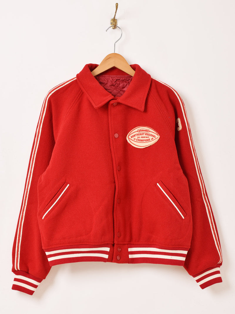 2色展開】 パッチ刺繍 ラインデザイン スタジアムジャケット – 古着屋