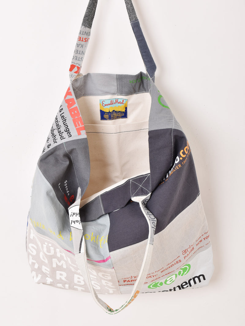 Emerald Motelリメイク パッチワークトートバッグ グレー – 古着屋Top
