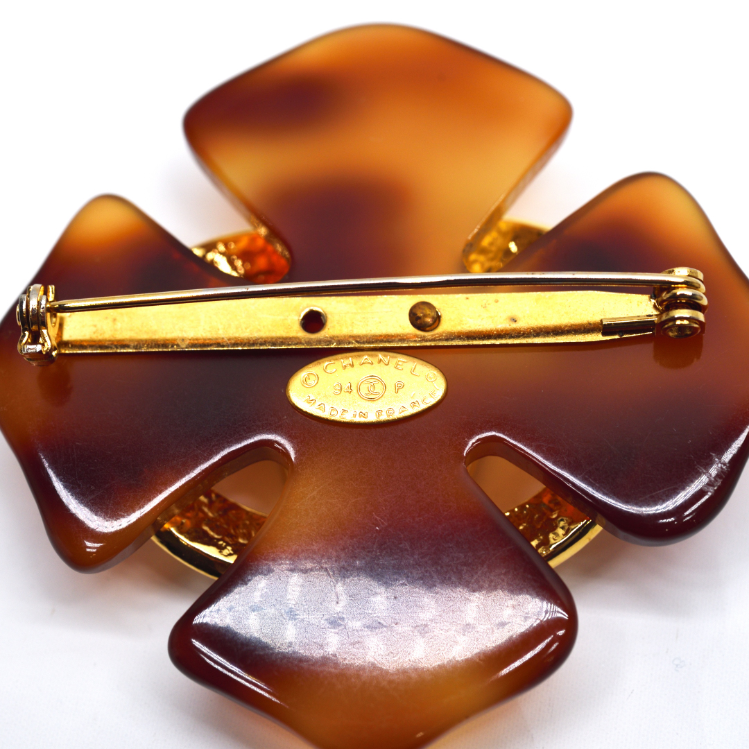 CHANEL シャネル ビンテージ ココマーク べっ甲 ブローチ | 中古通販