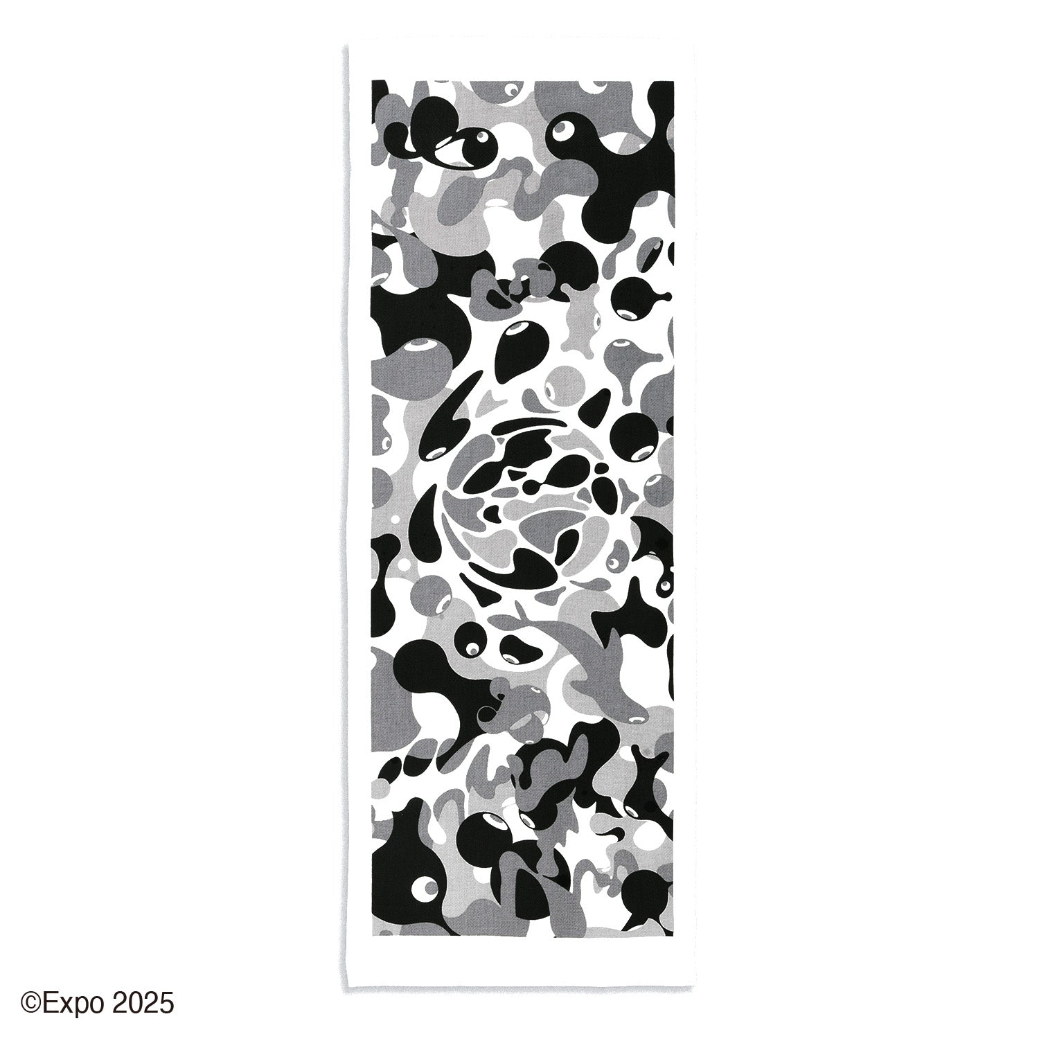 2025大阪・関西万博』 モノクロミャクミャク8 タオル手ぬぐい（帯巻き