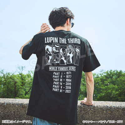 ルパン三世 半袖Tシャツ ヒストリー ブラック／Apparel Edition ルパン