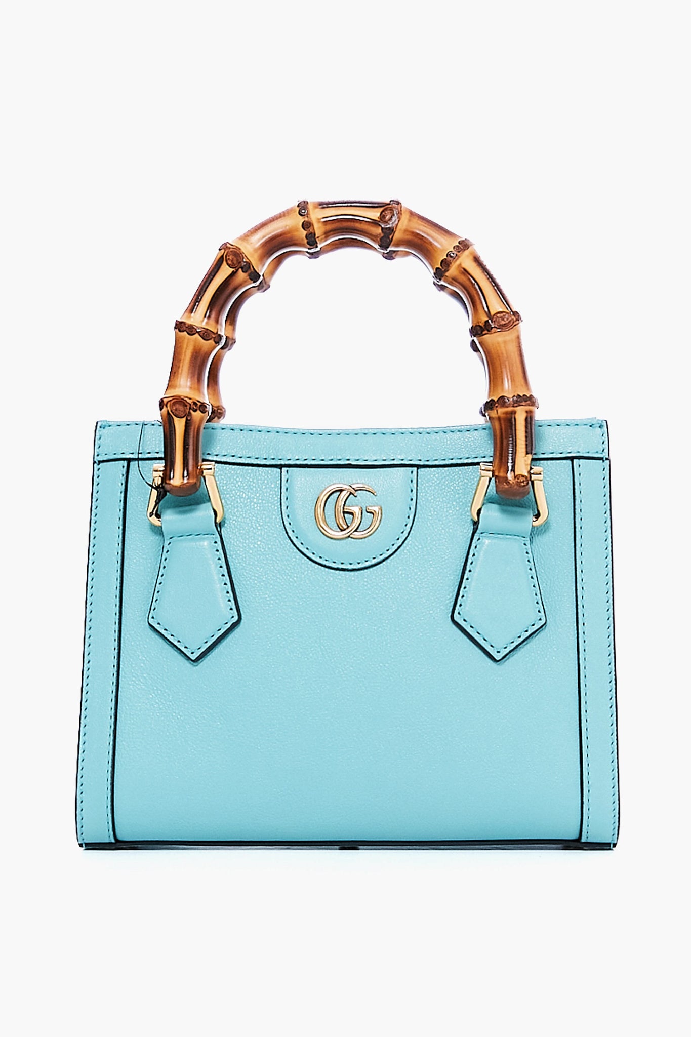 Gucci Light Blue Leather Diana Mini Tote Bag | Tuckernuck Archive