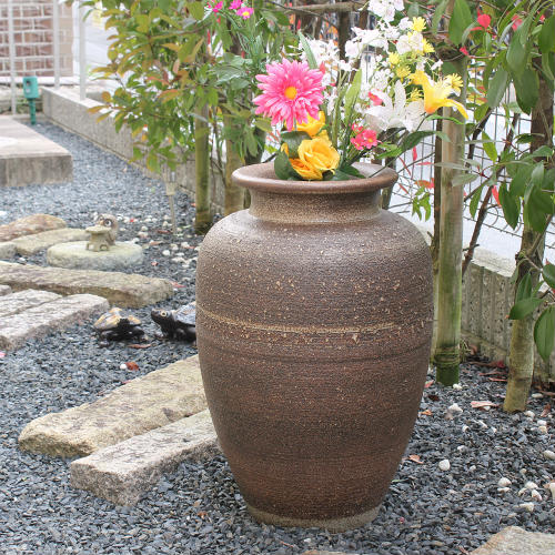 楽天市場】【ポイント10倍】信楽焼 大型 フラワーベース 窯肌 松皮 20