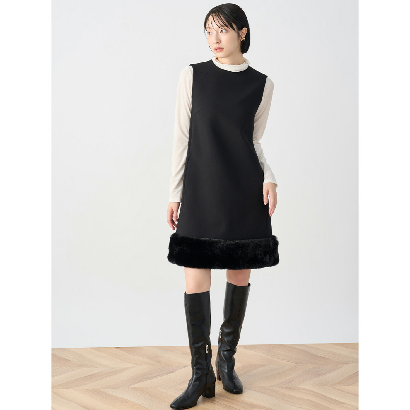 楽天市場】SALE50%OFF セルフォード CELFORD 裾ファーミニワンピース