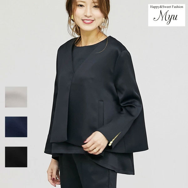 楽天市場】【袖ZIPノーカラージャケット(myu504)】ママ 七五三